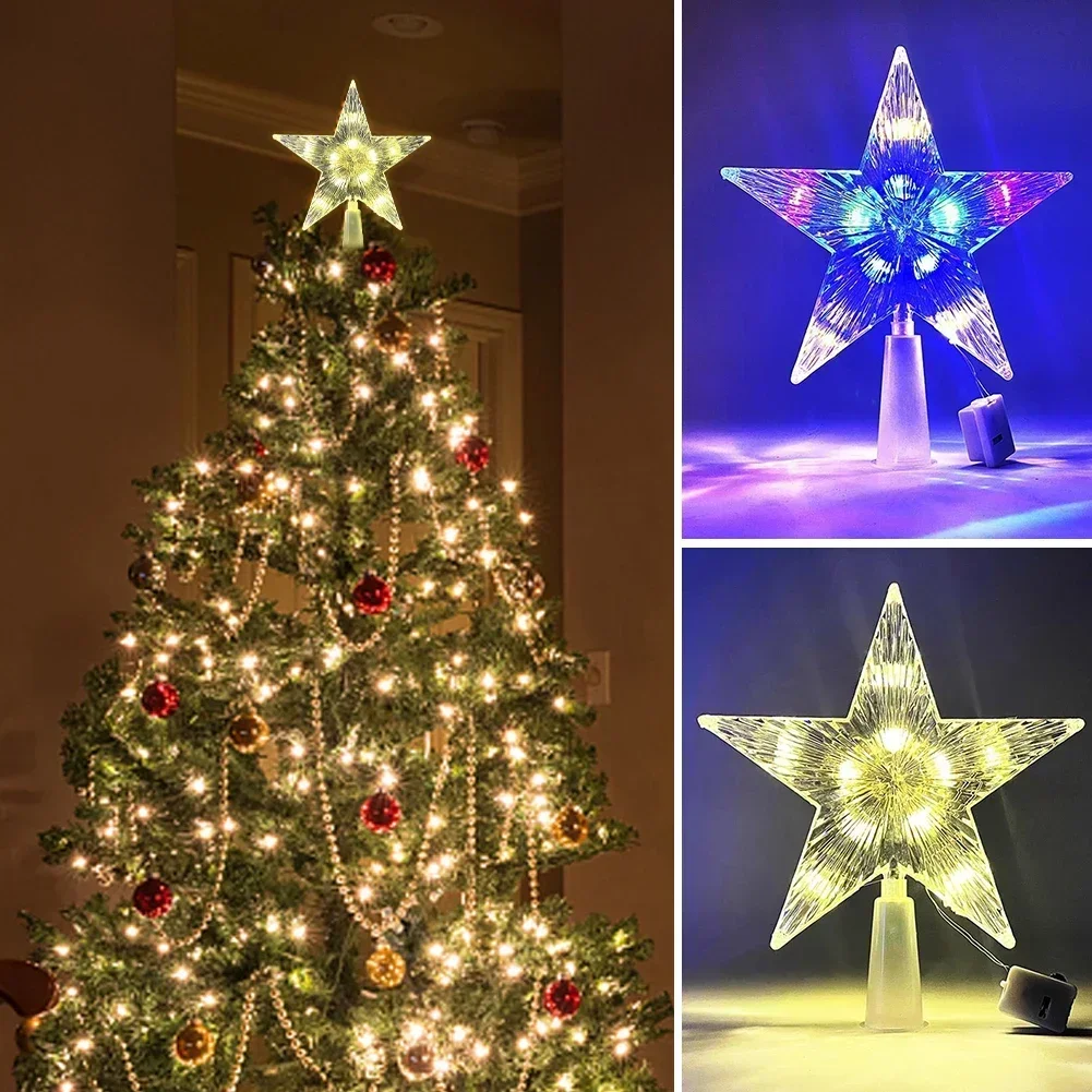 Star Tree Topper - 15cm led enfeites de árvore de