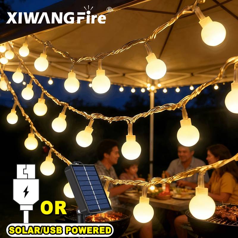 Christmas Lights Outdoor - Luzes de Cordão Solares/USB/Bateria de 3-10M,