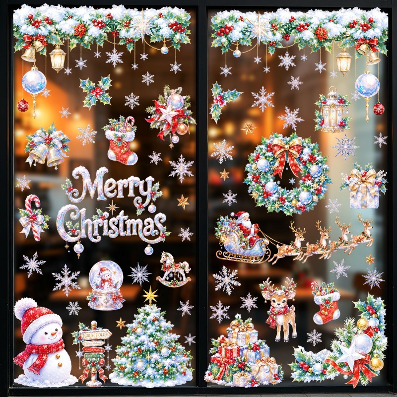 Snowflake Window Decal - 9 Folhas de Adesivos Estáticos de