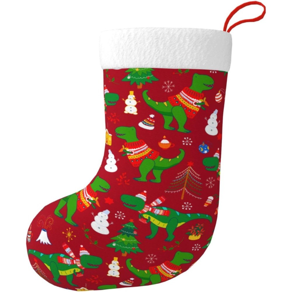 Christmas Stocking Hanging - Bonito dinossauro de natal meias de
