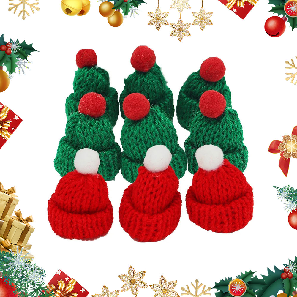 Santa Hat Plush - 10 pçs 3.5x5cm mini chapéu de