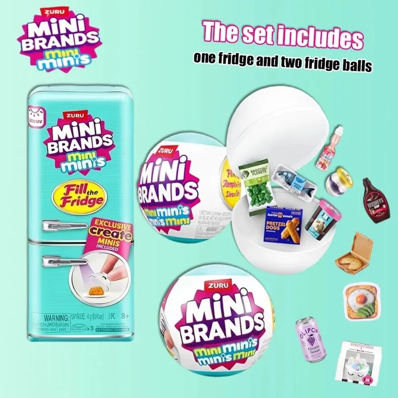 Ornament Ball Set - Conjunto de mini geladeira ZURU, série