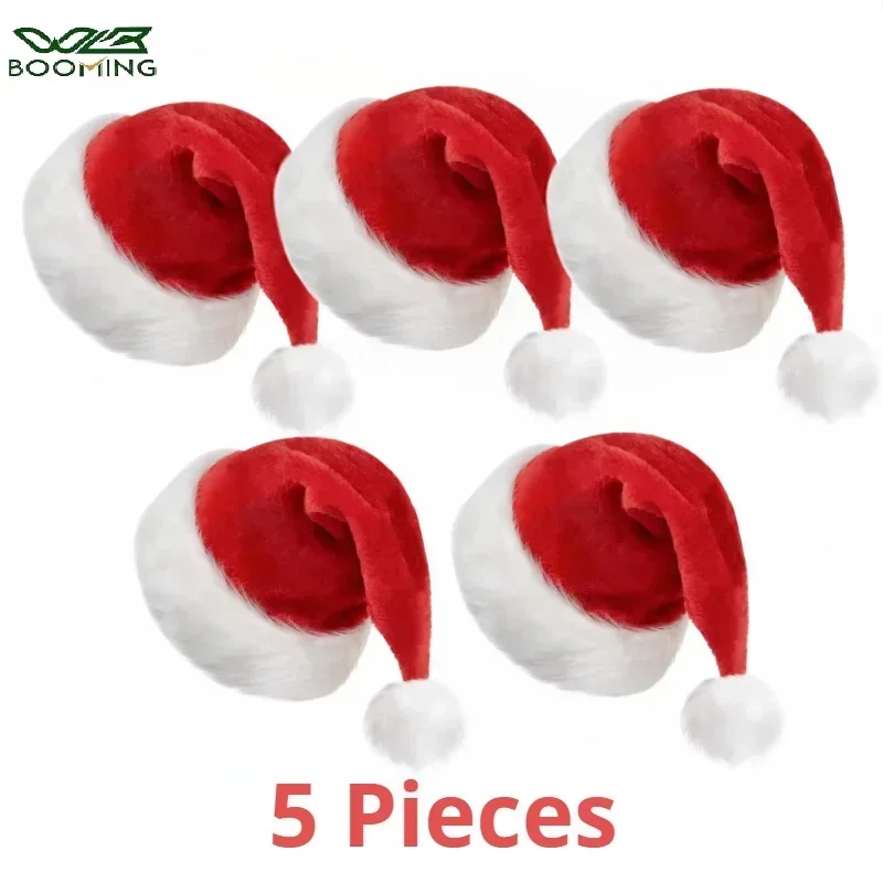 Santa Hat Plush - 5/1 pçs chapéu de natal de