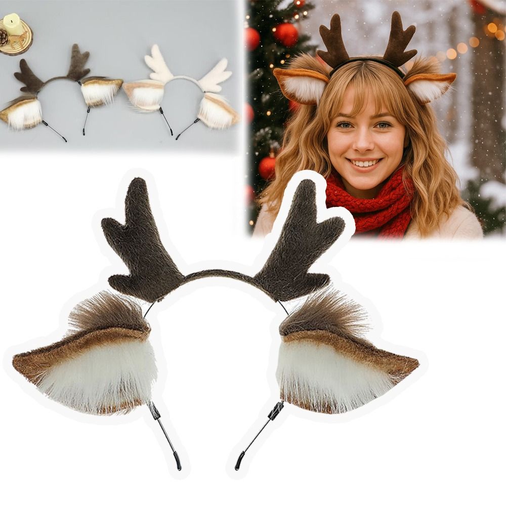 Reindeer Antlers Headband - Tiara Unissex com Orelhas de Veado