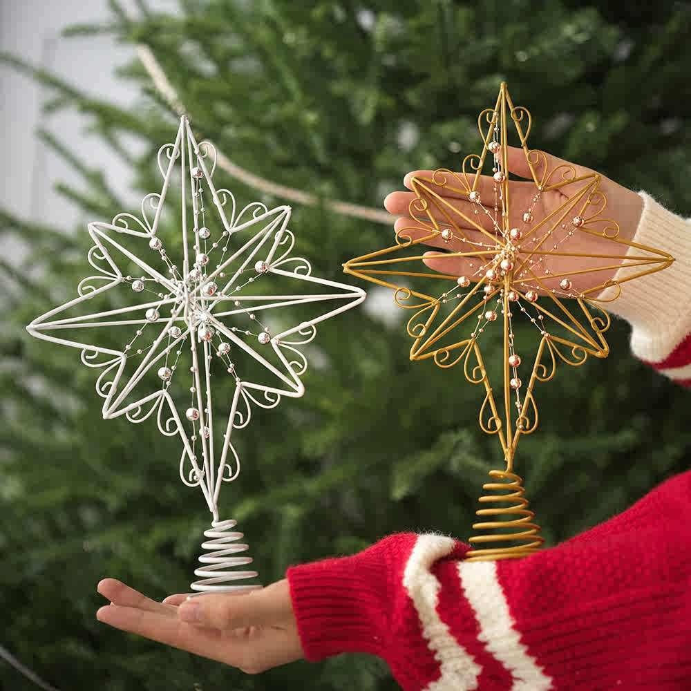 Star Tree Topper - 12.6 Polegada criativo luzes led glitter