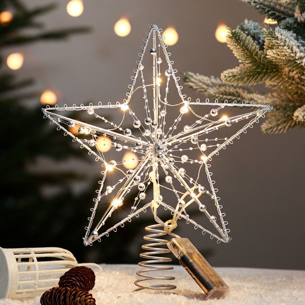 Star Tree Topper - Ouro/prata led árvore de natal topper
