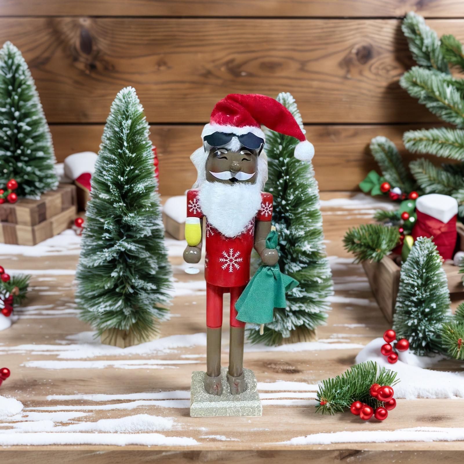Nutcracker Figurine - Quebra-nozes ornamentos natal africano papai noel