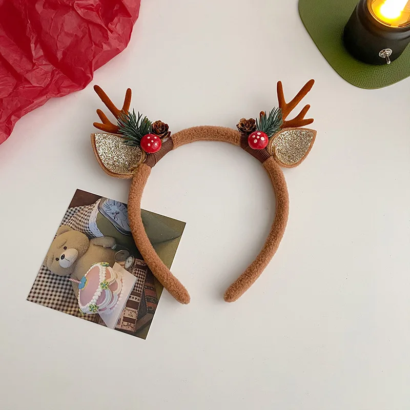 Reindeer Antlers Headband - Natal bandana chifres de rena chifre
