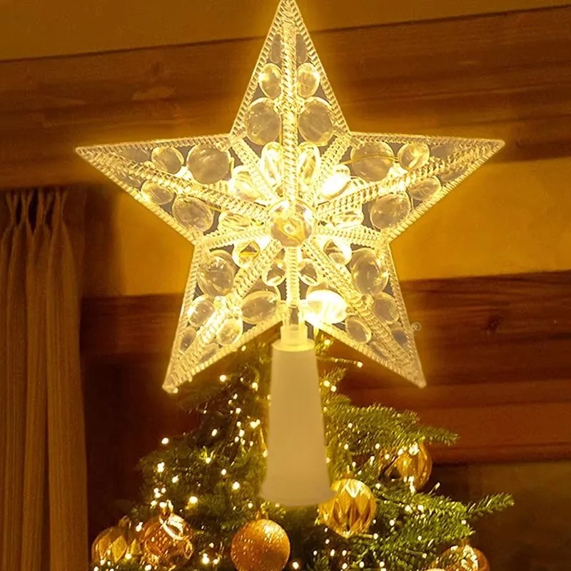 Star Tree Topper - Natal brilhante 15cm árvore topper árvore