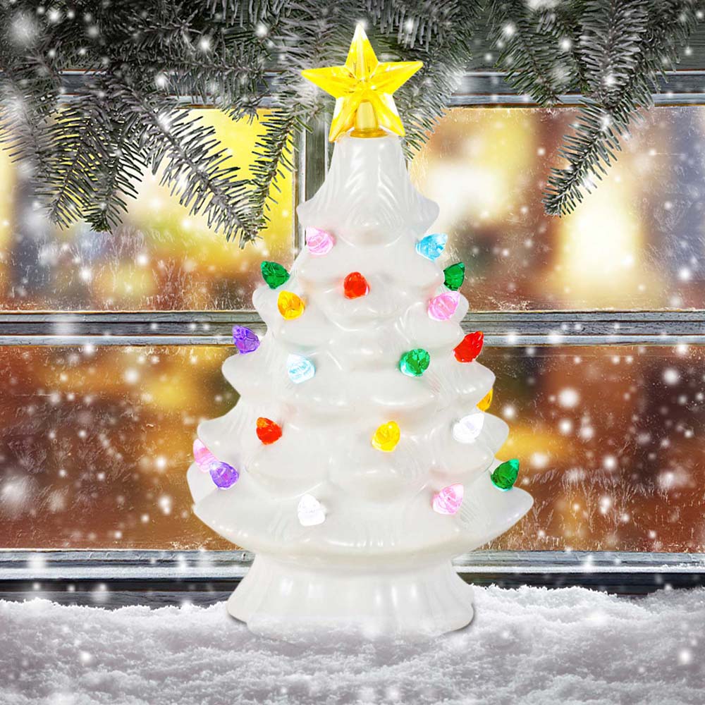 Star Tree Topper - 7 Polegada cerâmica natal aldeia decoração