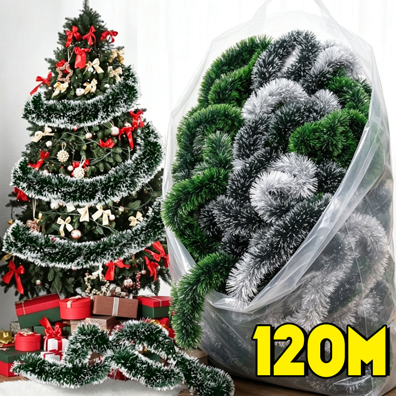 Tinsel Garland Decoration - Guirlanda de Natal Verde e Branca