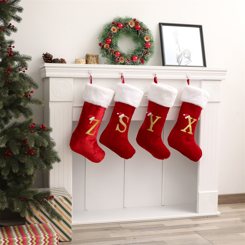 Christmas Stocking Hanging - Novo alfabeto criativo natal meia saco