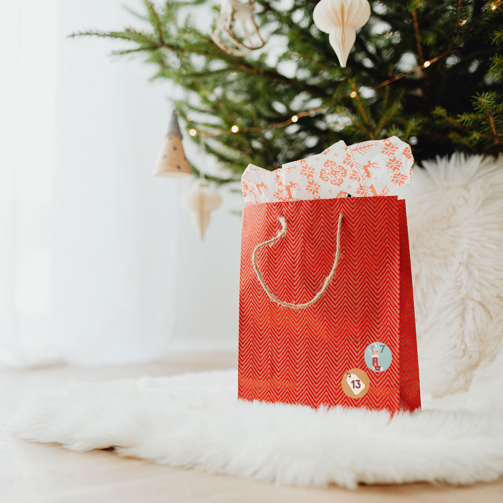 Advent Calendar Gift - 10 Folhas de Adesivos Redondos para