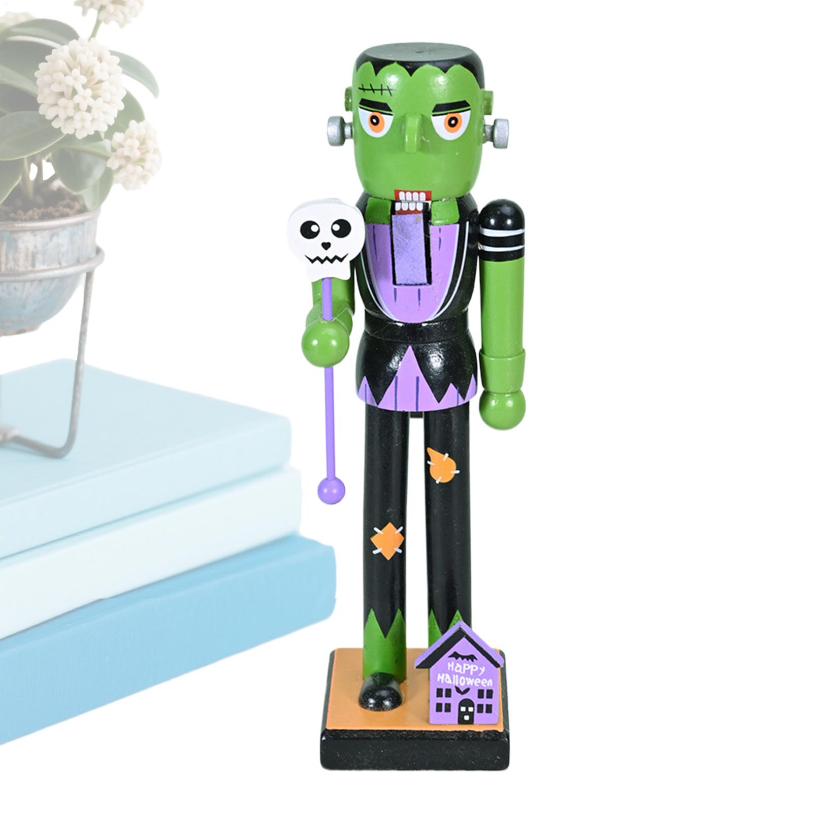 Nutcracker Figurine - Halloween quebra-nozes de madeira decoração do