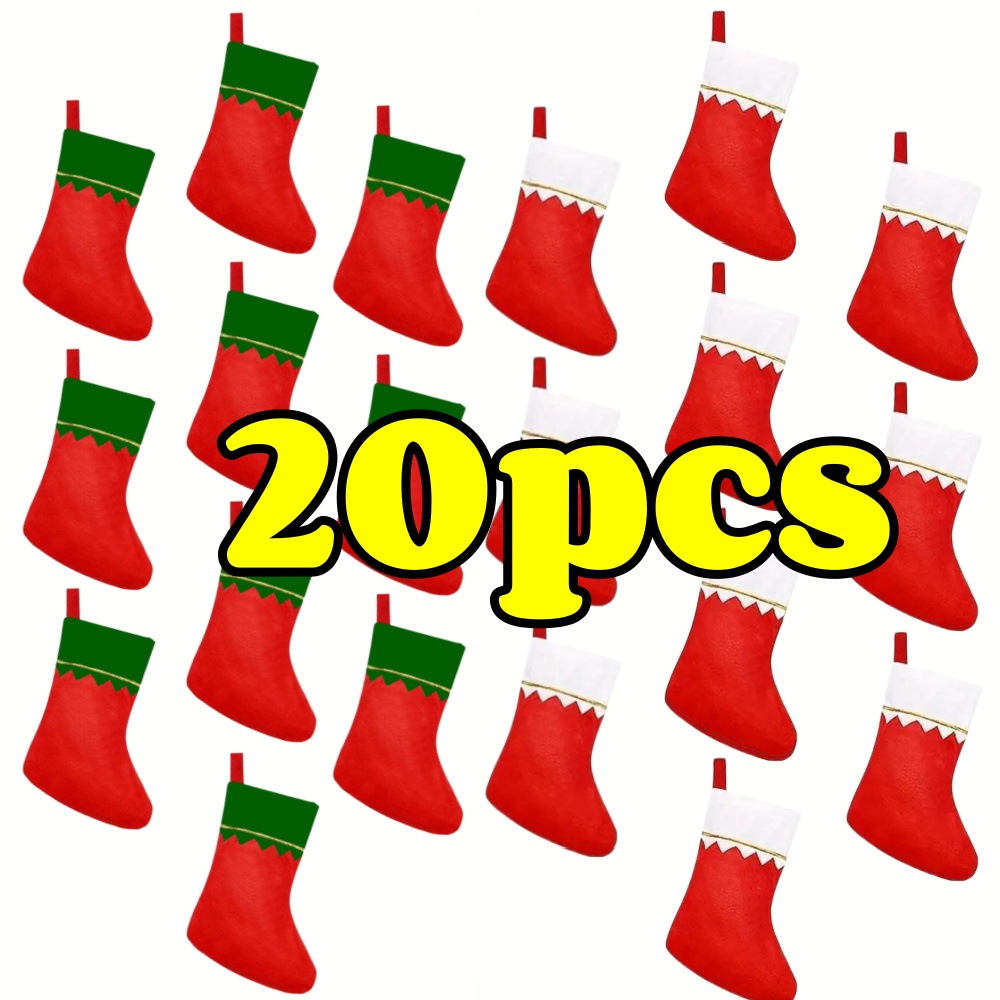 Christmas Stocking Hanging - 12pçs meias de natal de feltro