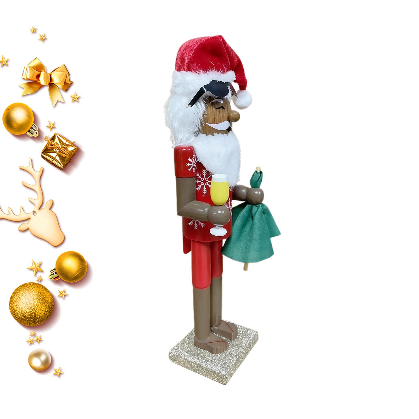 Nutcracker Figurine - Quebra-nozes decoração natal africano santa tradicional