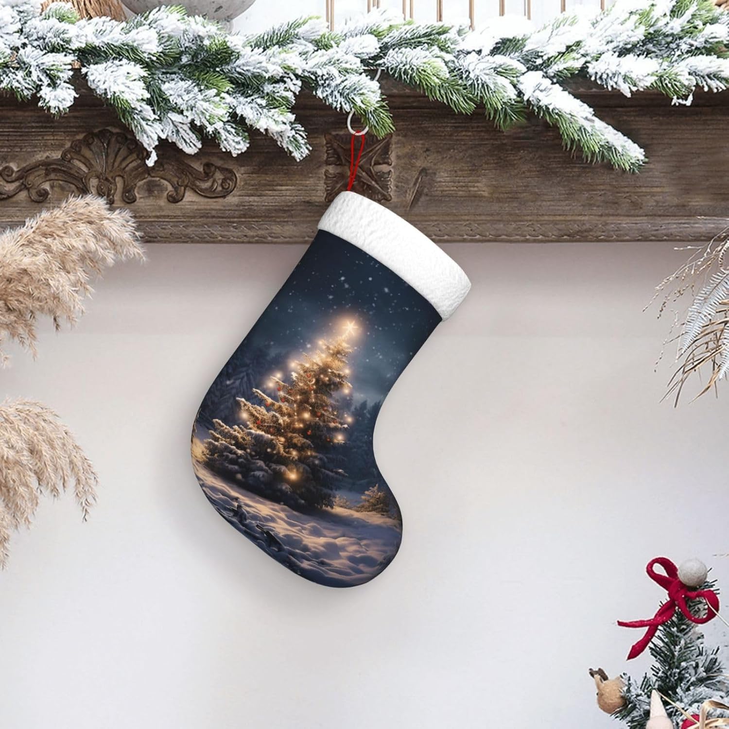 Christmas Stocking Hanging - Meias de presente de neve de