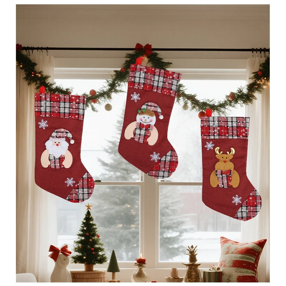 Christmas Stocking Hanging - 1 pçs meia de natal presente