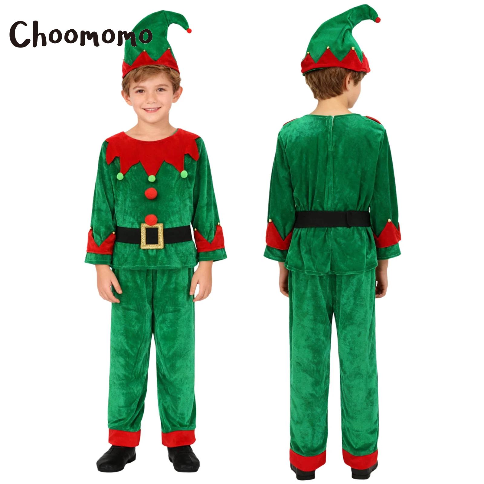 Elf Costume Christmas - Meninos natal elfo traje natal papai