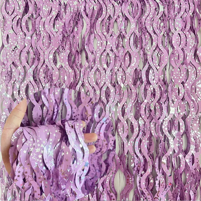 Tinsel Garland Decoration - Colorful Star Rain Tinsel Cortina, Mermaid