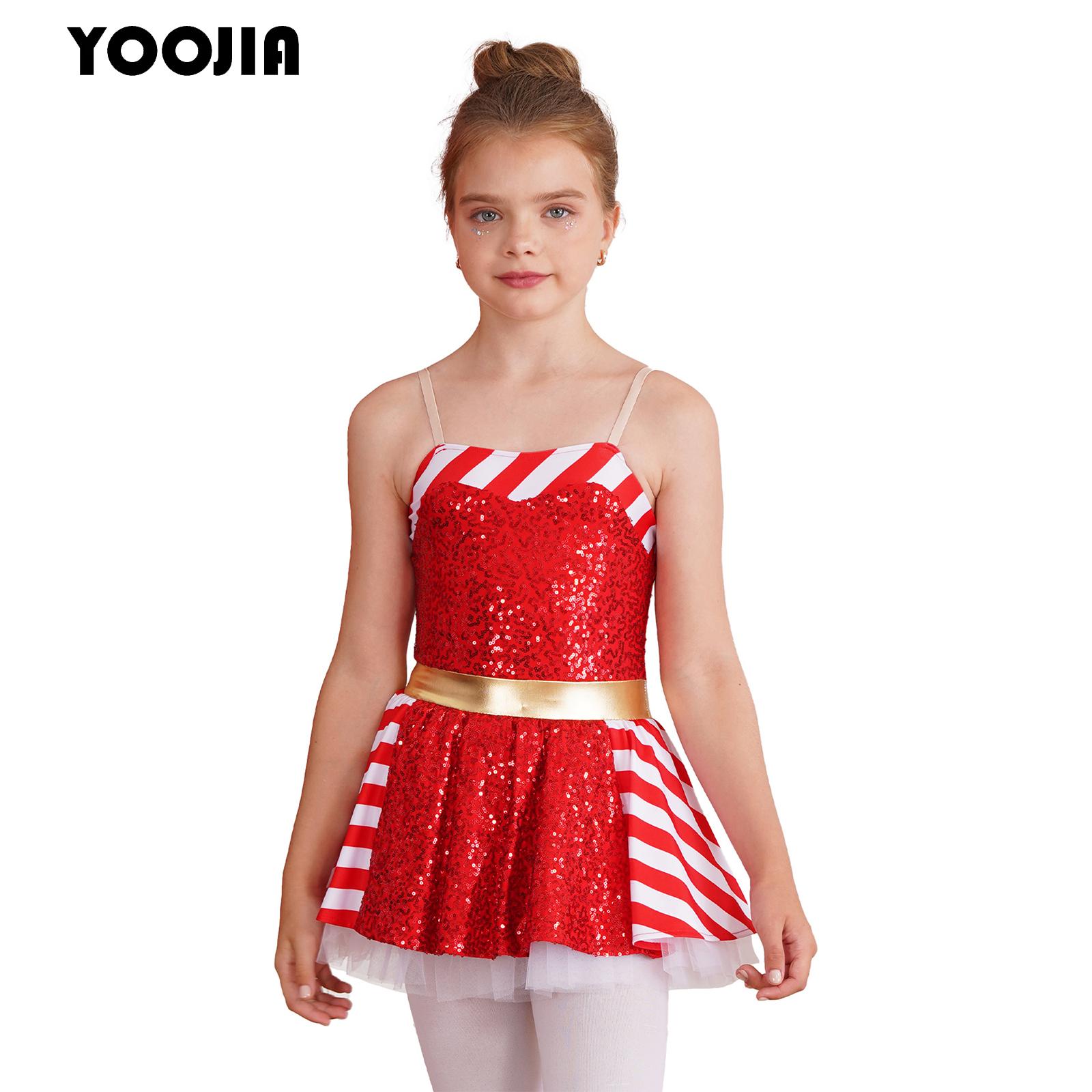 Elf Costume Christmas - Criança meninas lantejoulas traje de dança