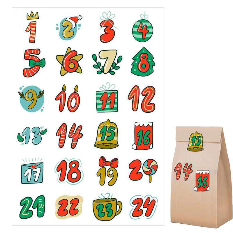 Advent Calendar Gift - Feliz natal adesivos calendário do advento