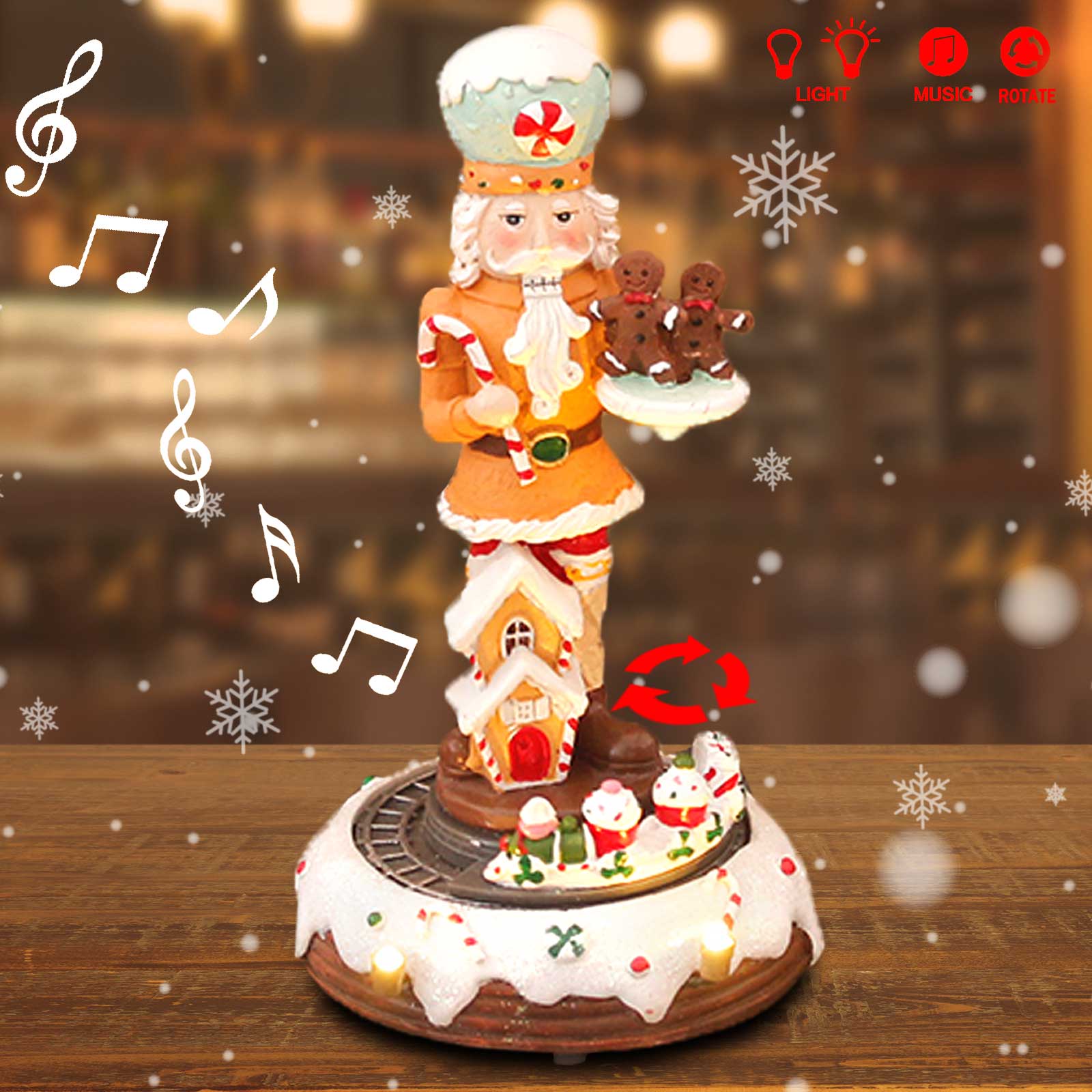 Nutcracker Figurine - Natal gengibre quebra-nozes coleção estatuetas animado