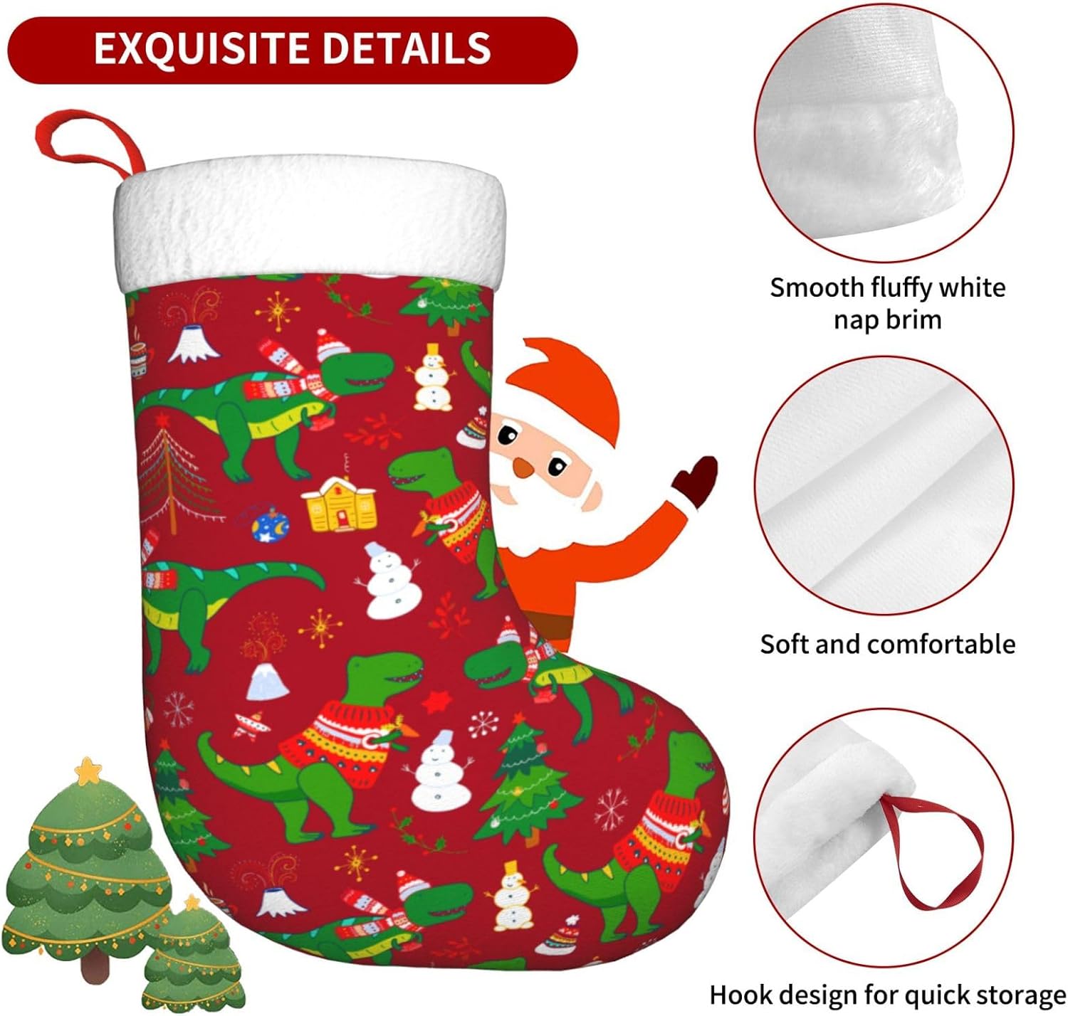 Bonito dinossauro de natal mei - Christmas Stocking Hanging avaliação e preço