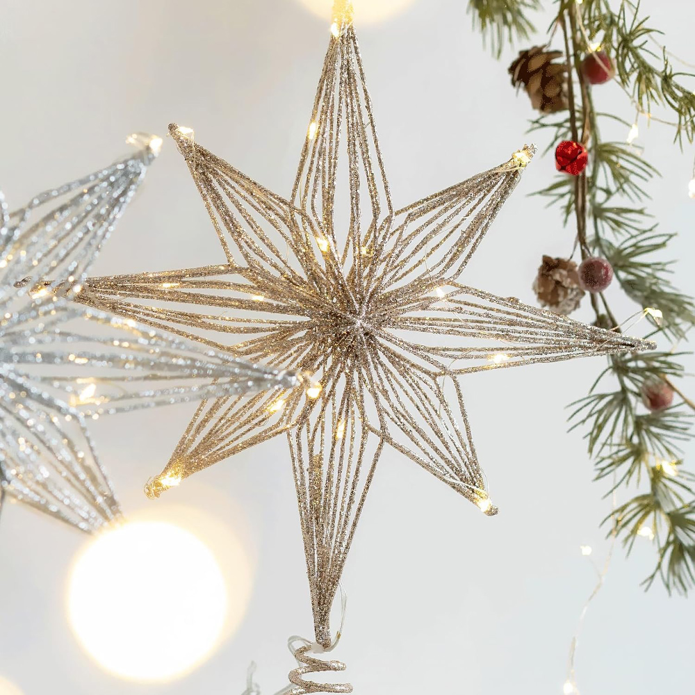 30cm led estrela árvore de nat - Star Tree Topper avaliação e preço