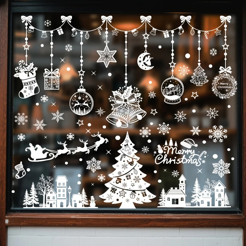 196 peças/9 Folhas de Adesivos - Snowflake Window Decal avaliação e preço