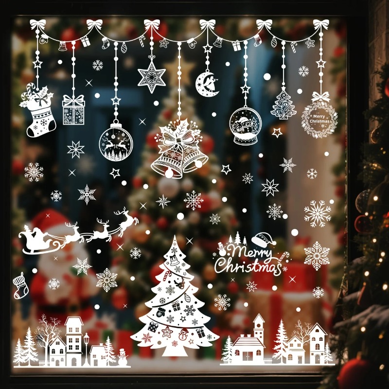 196 peças/9 Folhas de Adesivos - Snowflake Window Decal avaliação e preço