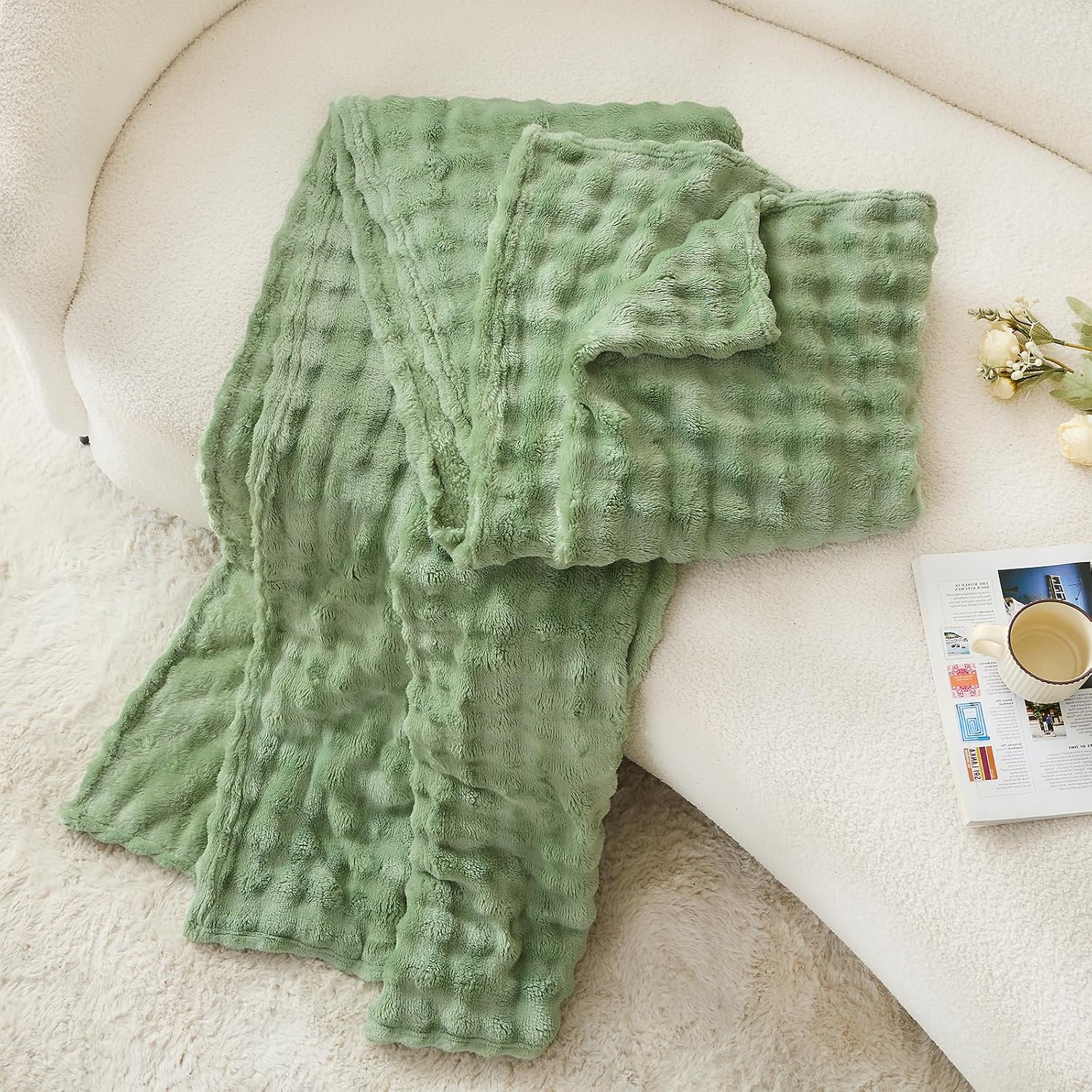 Cobertor de lã bolha verde sal - Christmas Throw Blanket avaliação e preço