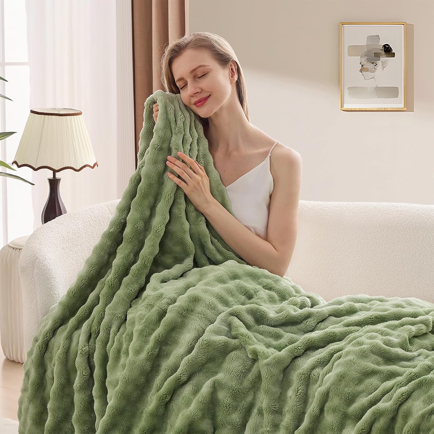 Cobertor de lã bolha verde sal - Christmas Throw Blanket avaliação e preço