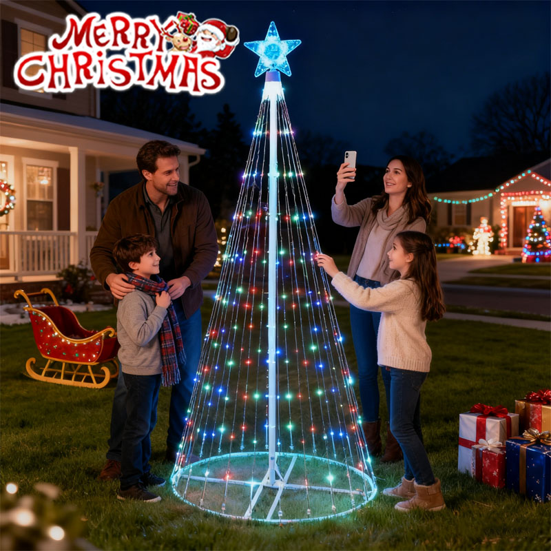 Luzes de corda cascata led mov - Star Tree Topper avaliação e preço