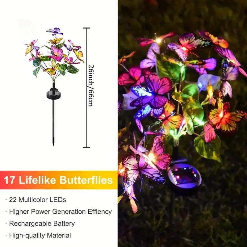 Solar led borboleta luzes do j - Christmas Lights Outdoor avaliação e preço