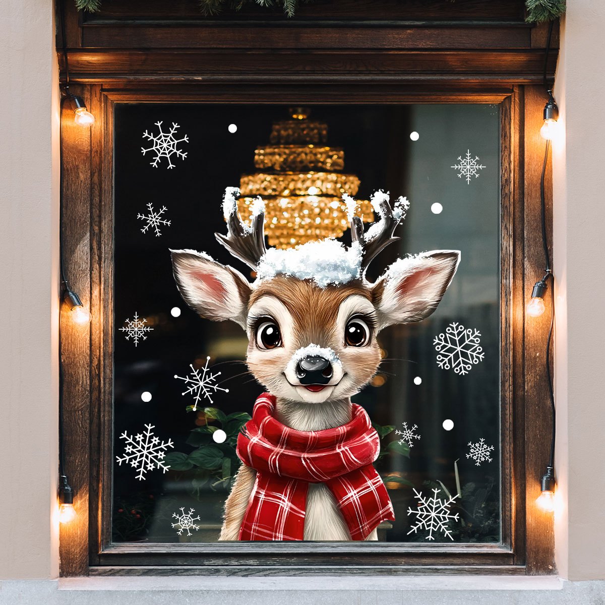 1pc cachecol de natal floco de - Snowflake Window Decal avaliação e preço