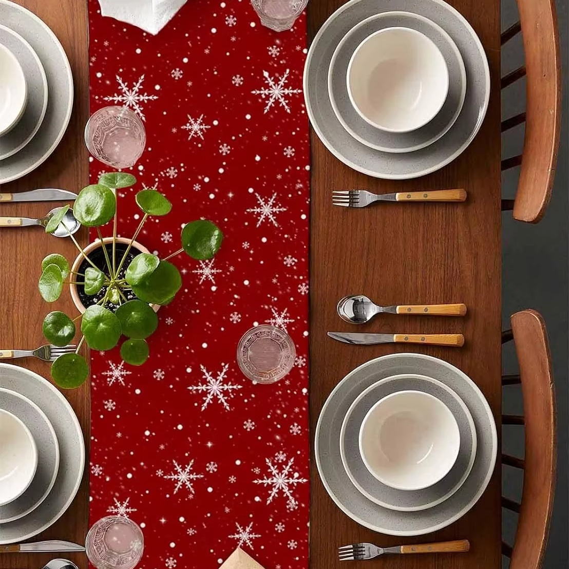 Corredor de mesa vermelho padr - Christmas Table Runner avaliação e preço