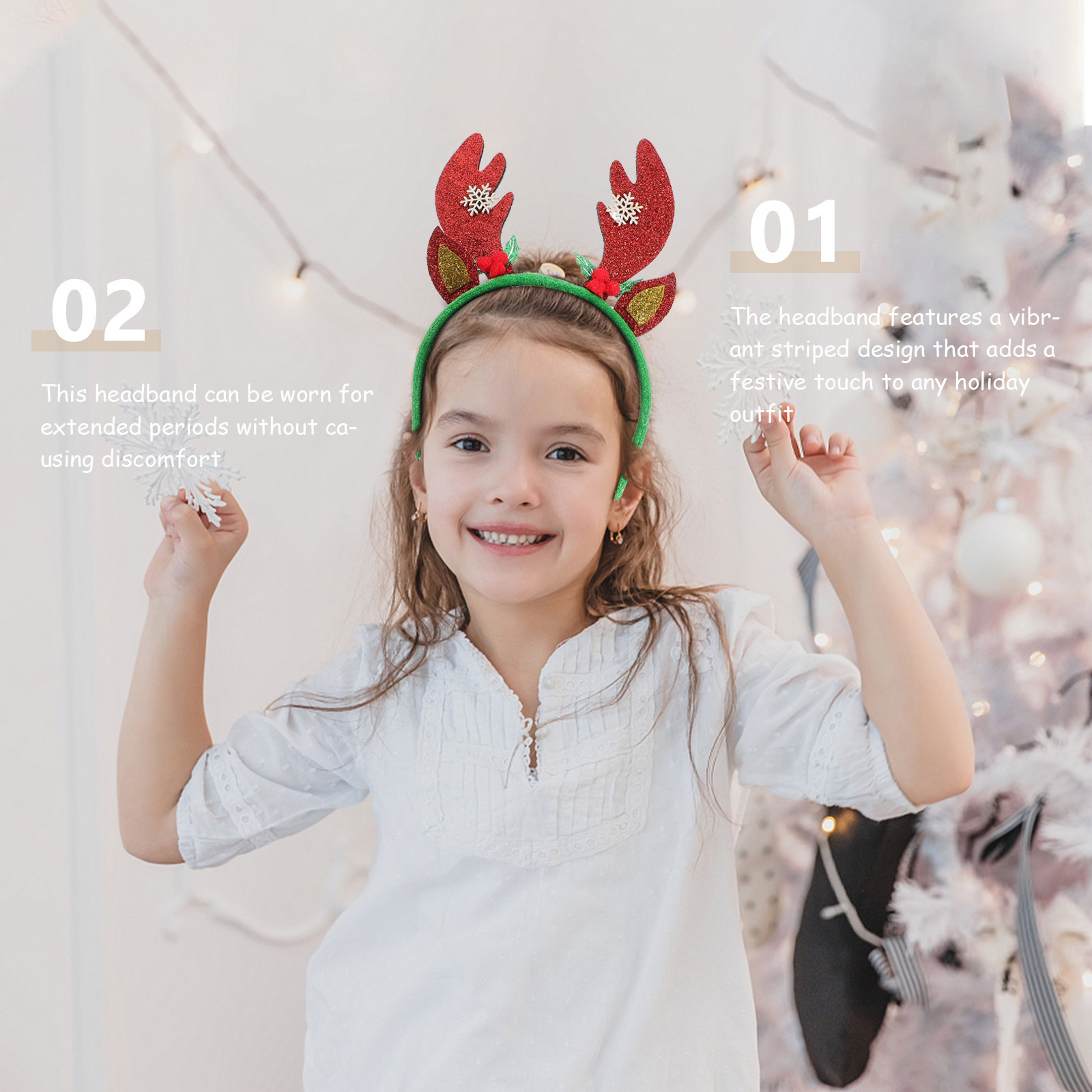 Tiara de Natal com Chifres de  - Reindeer Antlers Headband avaliação e preço