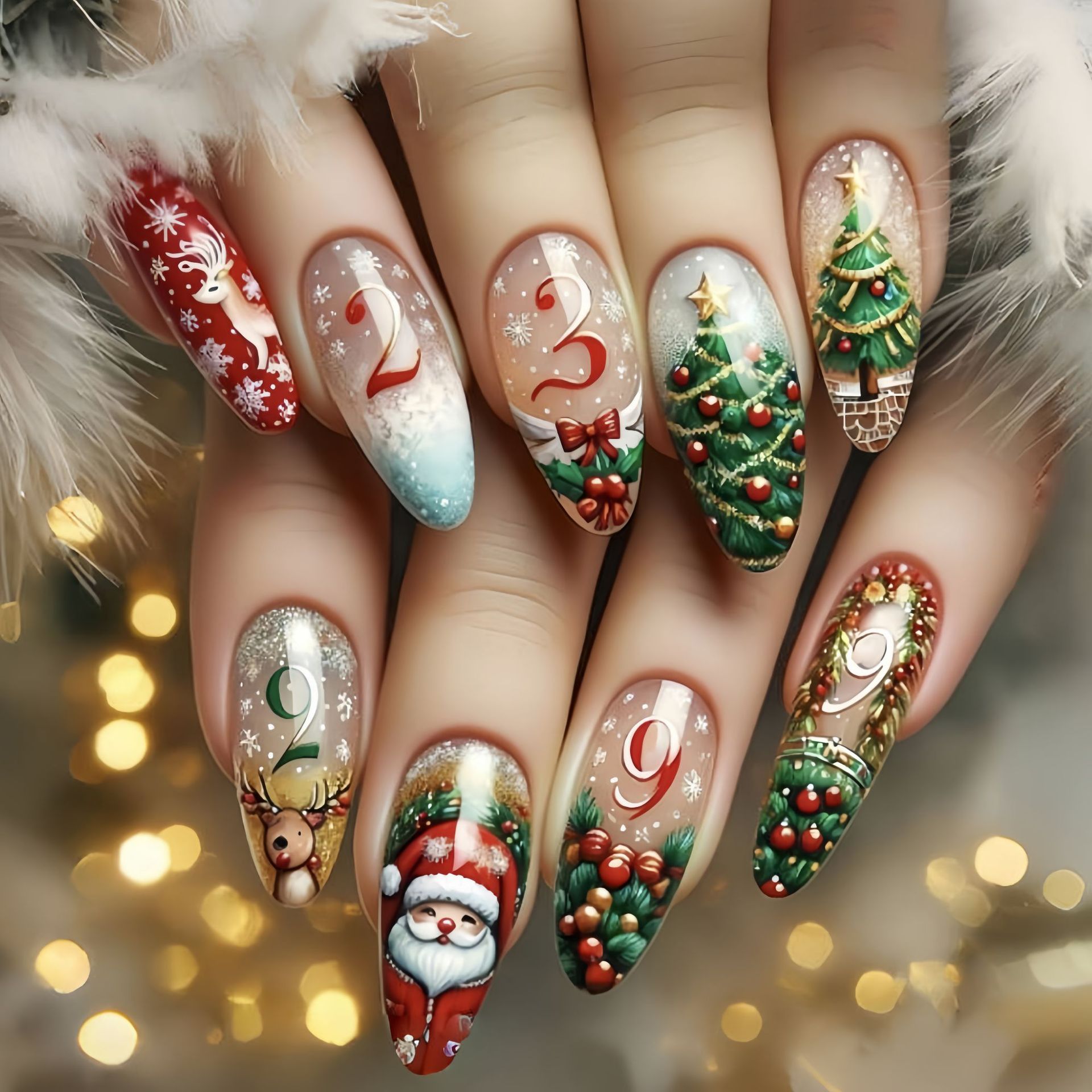 Unhas falsas médias para festa - Christmas Tree Artificial avaliação e preço