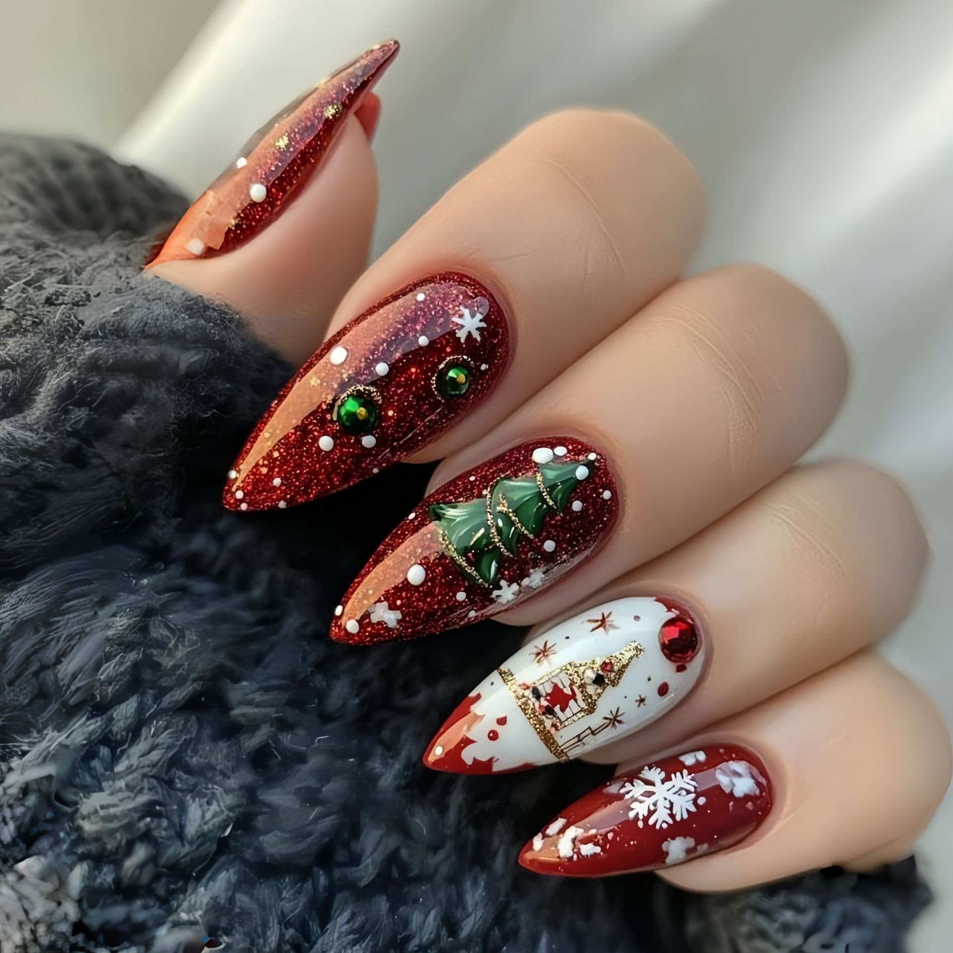 Unhas falsas médias para festa - Christmas Tree Artificial avaliação e preço