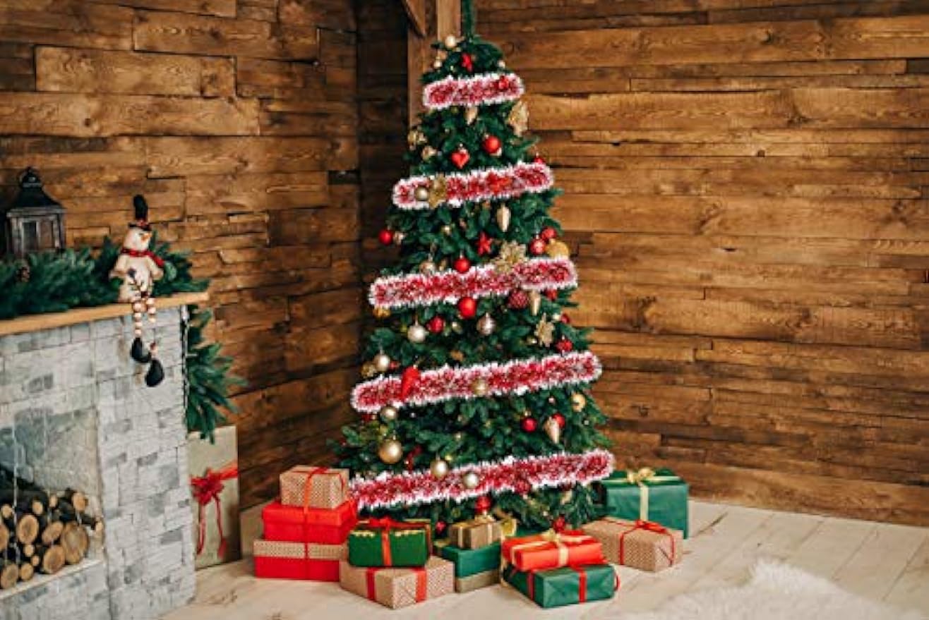 2m natal flâmulas metálicas ve - Tinsel Garland Decoration avaliação e preço