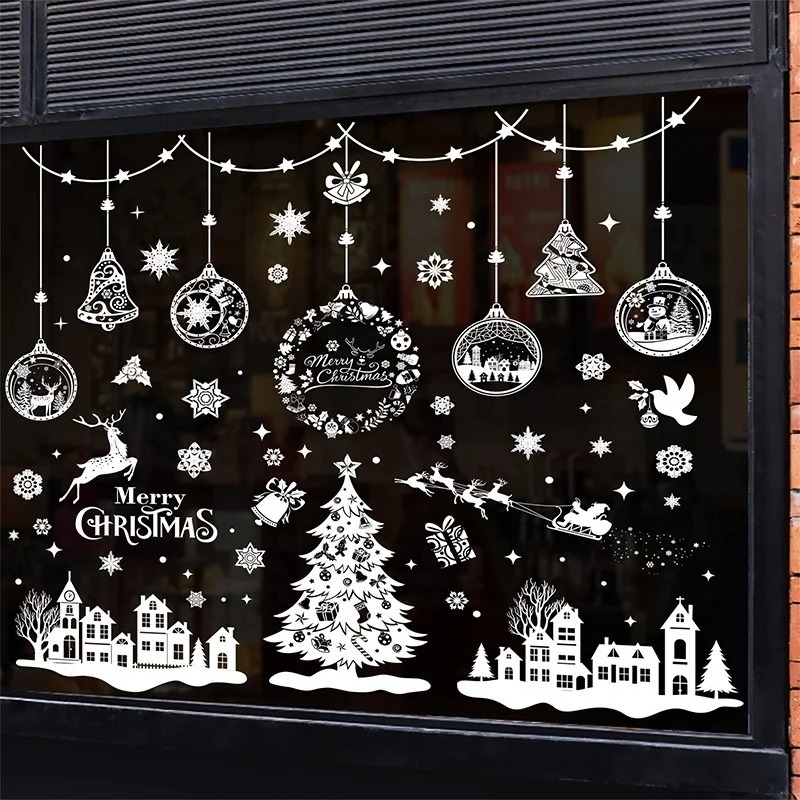 9 Folhas com 243 Adesivos Reut - Snowflake Window Decal avaliação e preço