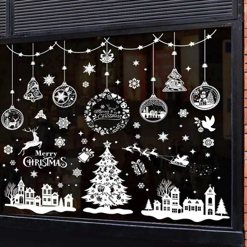 9 Folhas com 243 Adesivos Reut - Snowflake Window Decal avaliação e preço