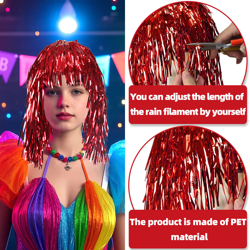 Peruca de Cosplay Disco com Fr - Tinsel Garland Decoration avaliação e preço