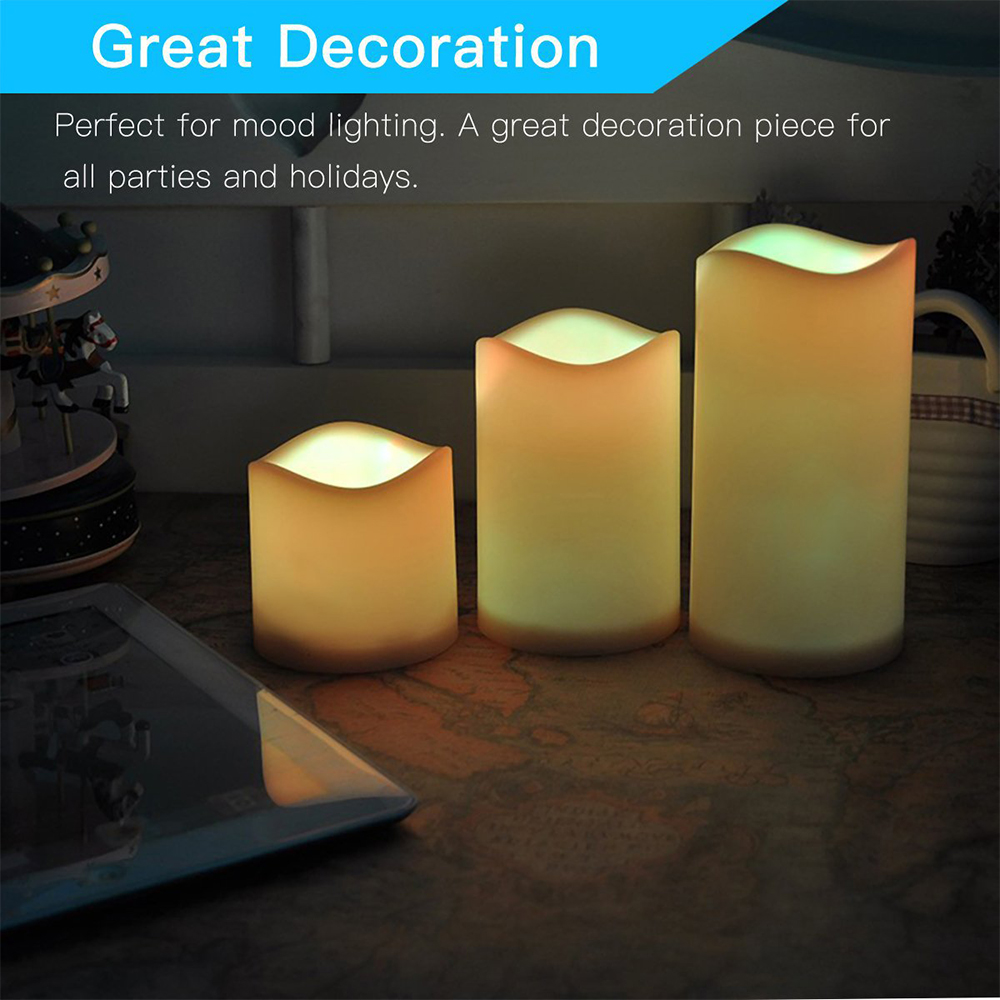 Conjunto de 3 Velas LED Sem Ch - Holiday Candle Set avaliação e preço