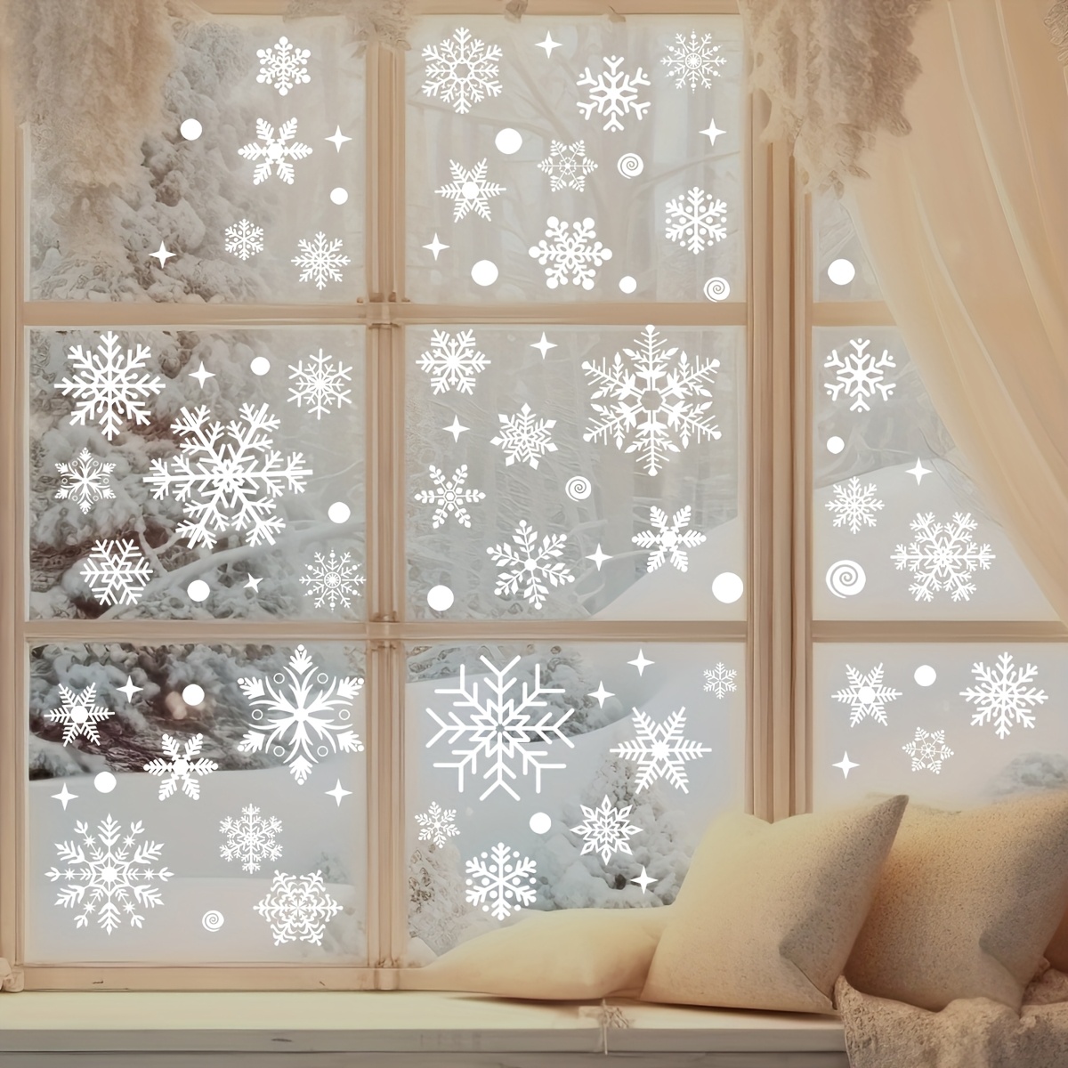 Adesivos estáticos de floco de - Snowflake Window Decal avaliação e preço