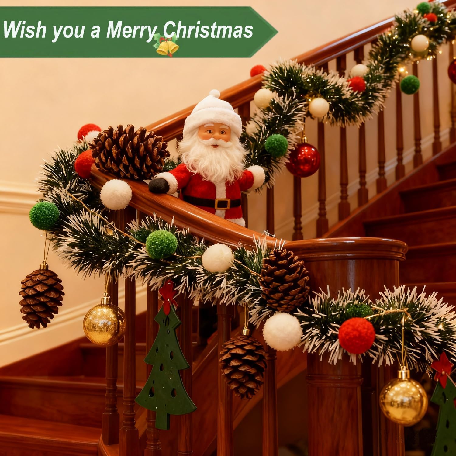 Guirlanda de Natal Verde e Bra - Tinsel Garland Decoration avaliação e preço