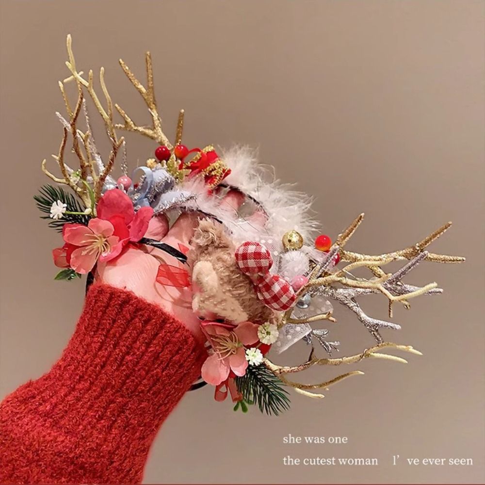 Pelúcia led natal bandana bril - Reindeer Antlers Headband avaliação e preço