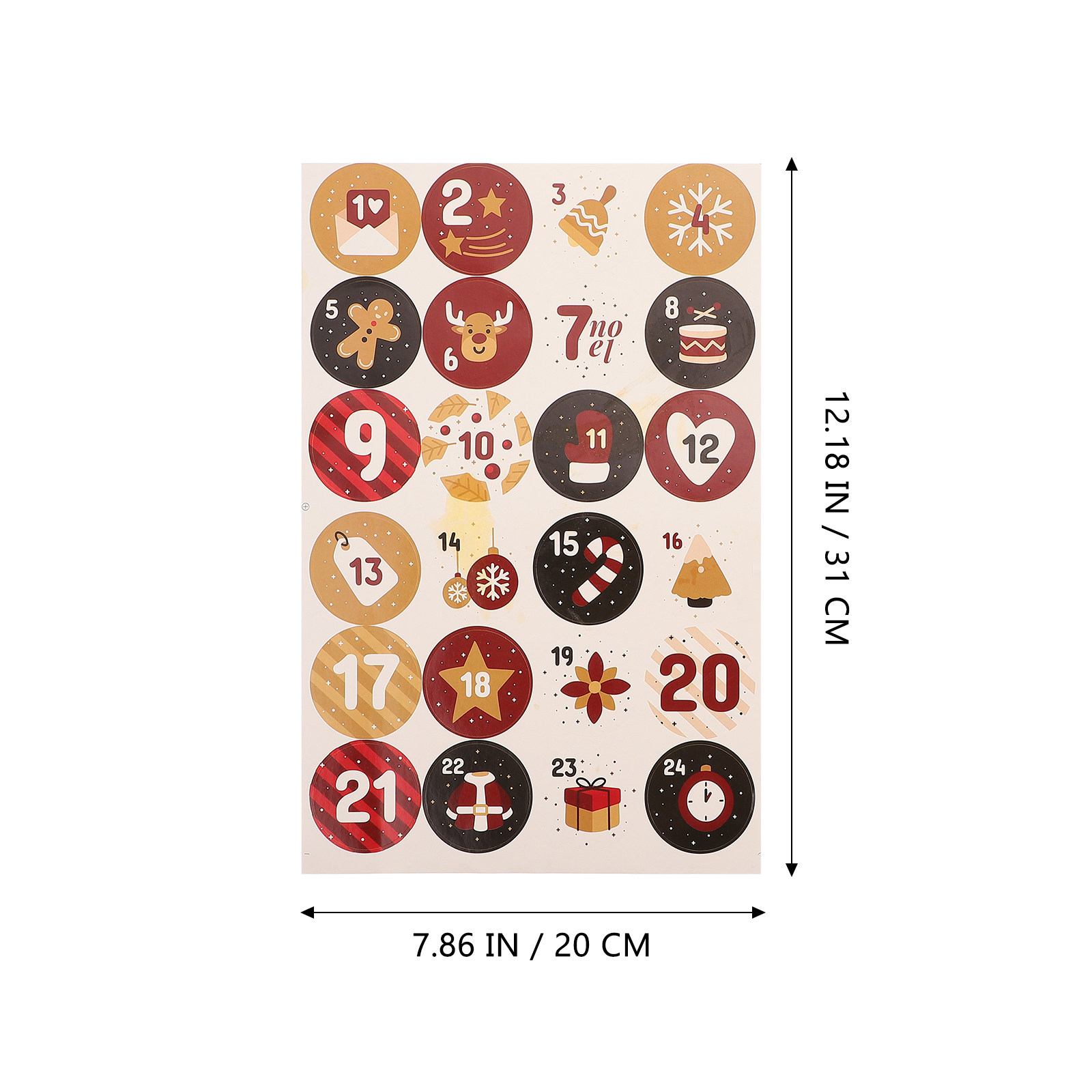 10 Folhas de Adesivos Redondos - Advent Calendar Gift avaliação e preço