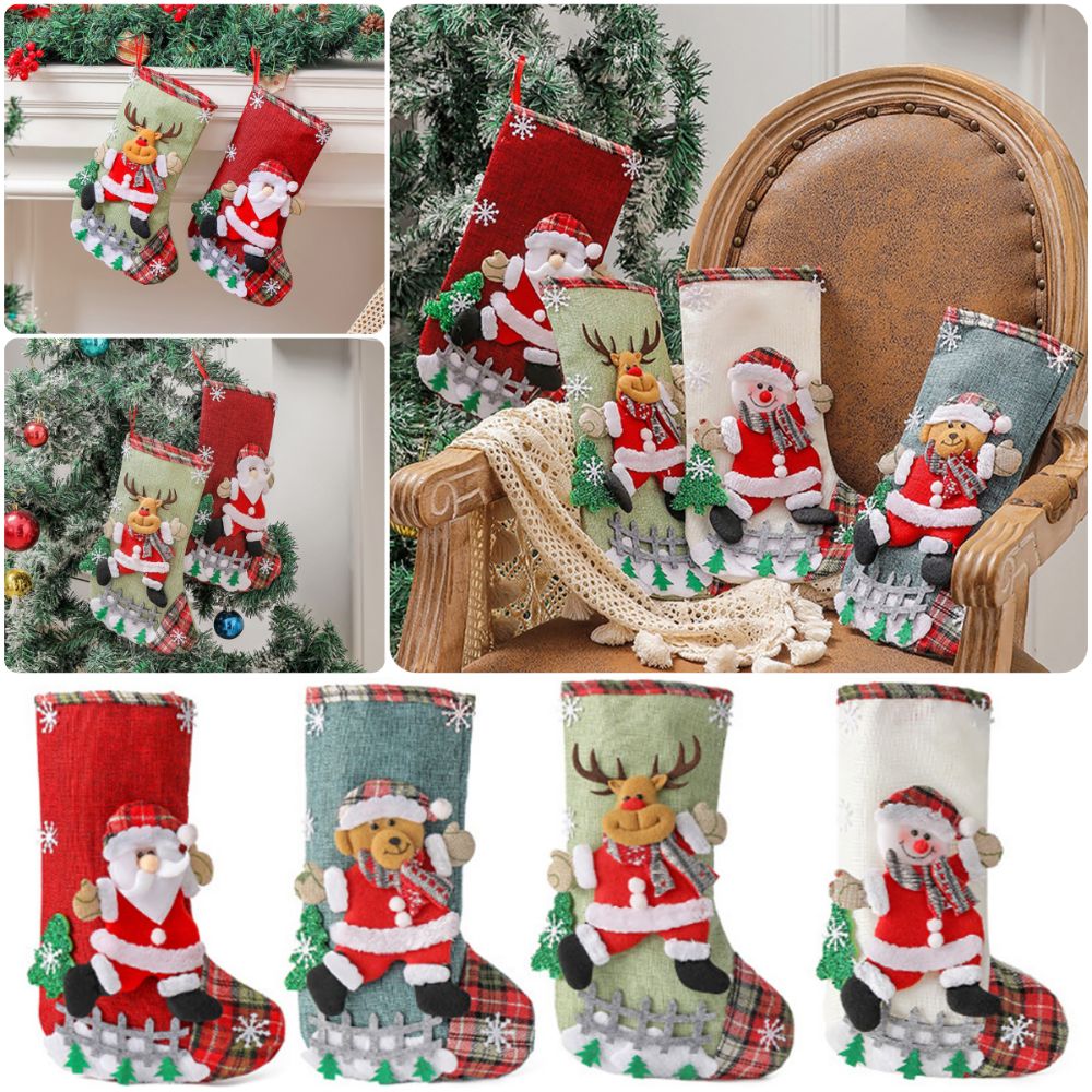 Meias de Natal Multicoloridas  - Christmas Stocking Hanging avaliação e preço